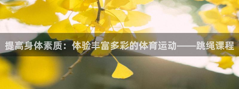 意昂5Kgame能源：提高身体素质：体验丰富多彩的体育运动——跳绳课程